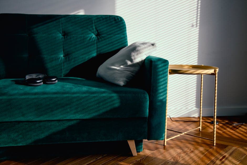 West Elm Velvet Sofa, Emerald