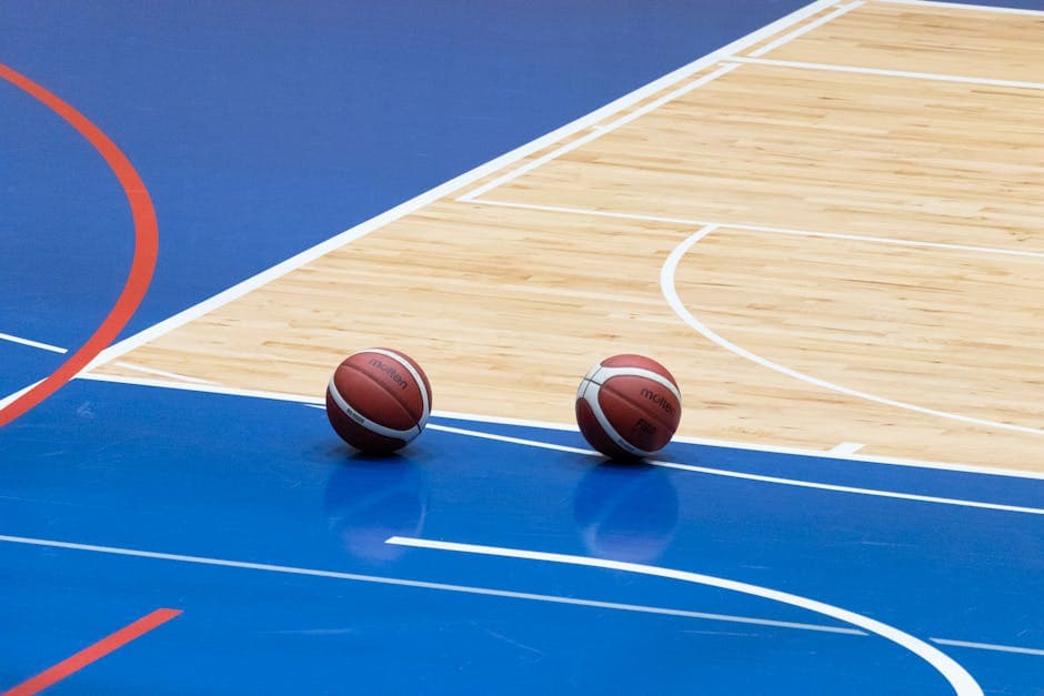 Wilson NCAA Basketball + Hoop